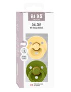 BIBS Set 2 suzete Colour Latex tetina rotunda 0 luni + Pale ButterWasabi