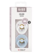 BIBS Set 2 suzete Colour Latex tetina rotunda 0 luni + WhiteBaby Blue