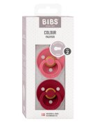 BIBS Set 2 suzete Colour Latex tetina rotunda 6 luni + CoralRuby