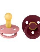 BIBS Set 2 suzete Colour Latex tetina rotunda 6 luni + Dusty PinkElderberry