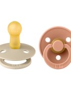 BIBS Set 2 suzete Colour Latex tetina rotunda 6 luni + VanillaPeach