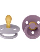 BIBS Set 2 suzete Colour Latex tetina simetrica 0 luni + Fossil GreyMauve