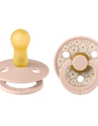 BIBS Set 2 suzete Colour Studio Collection Flower Latex tetina rotunda 6 luni+ Blush