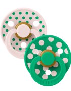 BIBS Set 2 suzete Colour Studio Collection Polka Dots tetina rotunda 6 luni+ PetalCactus