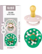 BIBS Set 2 suzete Colour Studio Collection Polka Dots tetina rotunda 6 luni+ PetalCactus