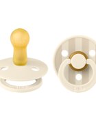 BIBS Set 2 suzete Colour Studio Collection Stripe Latex tetina rotunda 6 luni+ Ivory Vanilla