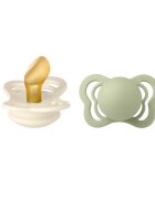 BIBS Set 2 suzete Couture Latex tetina anatomica 0 luni +IvorySage