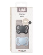 BIBS Set 2 suzete Couture Silicon tetina anatomica 0 luni + IronBaby Blue