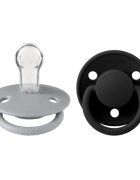 BIBS Set 2 suzete de lux Silicon tetina rotunda marime universala CloudBlack
