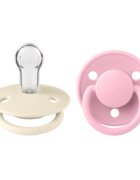 BIBS Set 2 suzete de lux Silicon tetina rotunda marime universala IvoryBaby Pink