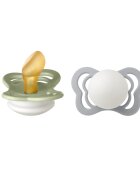 BIBS Set 2 suzete fosforencente Couture Glow Latex tetina anatomica 0 luni + SageCloud