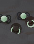BIBS Set 2 suzete fosforescente de lux Glow Silicon tetina rotunda marime universala SageCloud