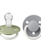 BIBS Set 2 suzete fosforescente de lux Glow Silicon tetina rotunda marime universala SageCloud
