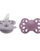 BIBS Set 2 suzete Infinity Silicon tetina anatomica 0 luni + Fossil GreyMauve