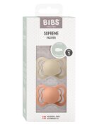 BIBS Set 2 suzete Supreme Silicon tetina simetrica 0 luni + VanillaPeach
