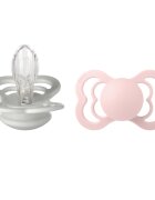 BIBS Set 2 suzete Supreme Silicon tetina simetrica 6 luni + HazeBlossom