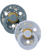 BIBS Set 2 suzete x Liberty Colour Capel Latex tetina rotunda 6 luni+ Dusty BluePetrol