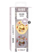 BIBS Set 2 suzete x Liberty Colour Strawberries and Cream Latex tetina rotunda 0 luni+ Pale butterfossil grey
