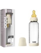 BIBS Set complet biberon Boheme din sticla anticolici cu tetina din latex flux mediu 240 ml Ivory
