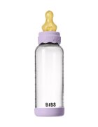 BIBS Set complet biberon Boheme din sticla anticolici cu tetina din latex flux mediu 240 ml Violet Sky