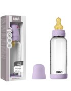 BIBS Set complet biberon Boheme din sticla anticolici cu tetina din latex flux mediu 240 ml Violet Sky