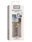 BIBS Set complet biberon din sticla anticolici 110 ml Baby Blue