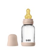 BIBS Set complet biberon din sticla anticolici cu tetina din latex flux lent 120 ml Blush