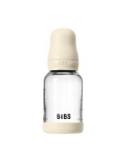 BIBS Set complet biberon din sticla anticolici cu tetina din latex flux lent 120 ml Ivory