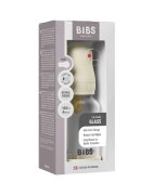 BIBS Set complet biberon din sticla anticolici cu tetina din latex flux lent 120 ml Ivory