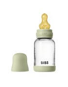 BIBS Set complet biberon din sticla anticolici cu tetina din latex flux lent 120 ml Sage