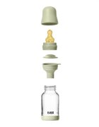 BIBS Set complet biberon din sticla anticolici cu tetina din latex flux lent 120 ml Sage