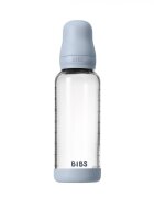 BIBS Set complet biberon din sticla anticolici cu tetina din latex flux mediu 240 ml Baby Blue