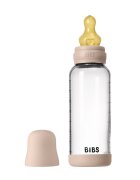 BIBS Set complet biberon din sticla anticolici cu tetina din latex flux mediu 240 ml Blush