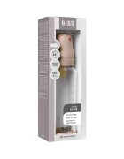 BIBS Set complet biberon din sticla anticolici cu tetina din latex flux mediu 240 ml Blush