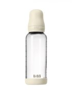BIBS Set complet biberon din sticla anticolici cu tetina din latex flux mediu 240 ml Ivory