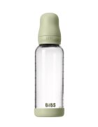 BIBS Set complet biberon din sticla anticolici cu tetina din latex flux mediu 240 ml Sage