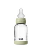 BIBS Set complet biberon din sticla anticolici cu tetina din silicon flux lent 120 ml Sage