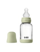 BIBS Set complet biberon din sticla anticolici cu tetina din silicon flux lent 120 ml Sage