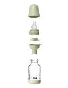 BIBS Set complet biberon din sticla anticolici cu tetina din silicon flux lent 120 ml Sage