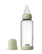 BIBS Set complet biberon din sticla anticolici cu tetina din silicon flux mediu 240 ml Sage