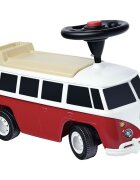 BIG Masinuta copii fara pedale Baby VW T1 red cu roti silentioaselicenta Volkswagenpotrivita copiilor cu varsta intre 15 si 5 anisezut lat si detasabil spatiu de depozitare jucarii volan cu claxon