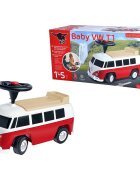 BIG Masinuta copii fara pedale Baby VW T1 red cu roti silentioaselicenta Volkswagenpotrivita copiilor cu varsta intre 15 si 5 anisezut lat si detasabil spatiu de depozitare jucarii volan cu claxon