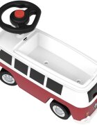 BIG Masinuta copii fara pedale Baby VW T1 red cu roti silentioaselicenta Volkswagenpotrivita copiilor cu varsta intre 15 si 5 anisezut lat si detasabil spatiu de depozitare jucarii volan cu claxon