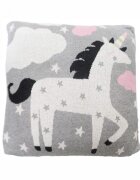 Bizzi Growin Perna decor bumbac Unicorn Gri Roz