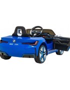 BMW Masinuta electrica pentru copii I4 albastru 50W cu telecomanda suspensii panou audio scaun piele si roti din spuma Eva