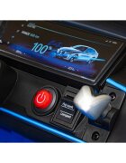 BMW Masinuta electrica pentru copii I4 albastru 50W cu telecomanda suspensii panou audio scaun piele si roti din spuma Eva