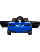 BMW Masinuta electrica pentru copii I4 albastru 50W cu telecomanda suspensii panou audio scaun piele si roti din spuma Eva