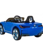 BMW Masinuta electrica pentru copii I4 albastru 50W cu telecomanda suspensii panou audio scaun piele si roti din spuma Eva