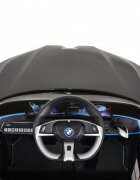 BMW Masinuta electrica pentru copii I4 Negru 12V 70W cu echipare premium deschidere usi si licenta panou audio roti din spuma Eva pornire la buton scaun piele si telecomanda