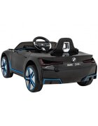 BMW Masinuta electrica pentru copii I4 negru 50W cu telecomanda suspensii panou audio scaun piele si roti din spuma Eva